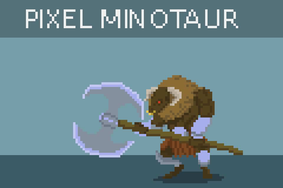Animated Pixel Minotaur