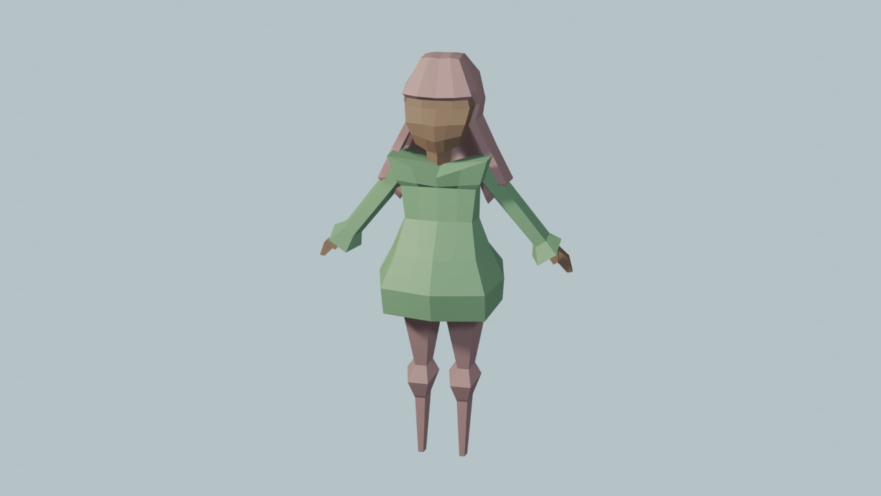 low-poly girl