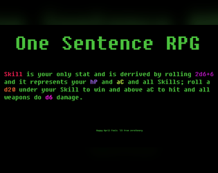 One Sentence RPG  