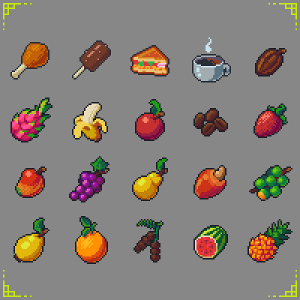 PixelArt Food items part 01 by OmelPixela