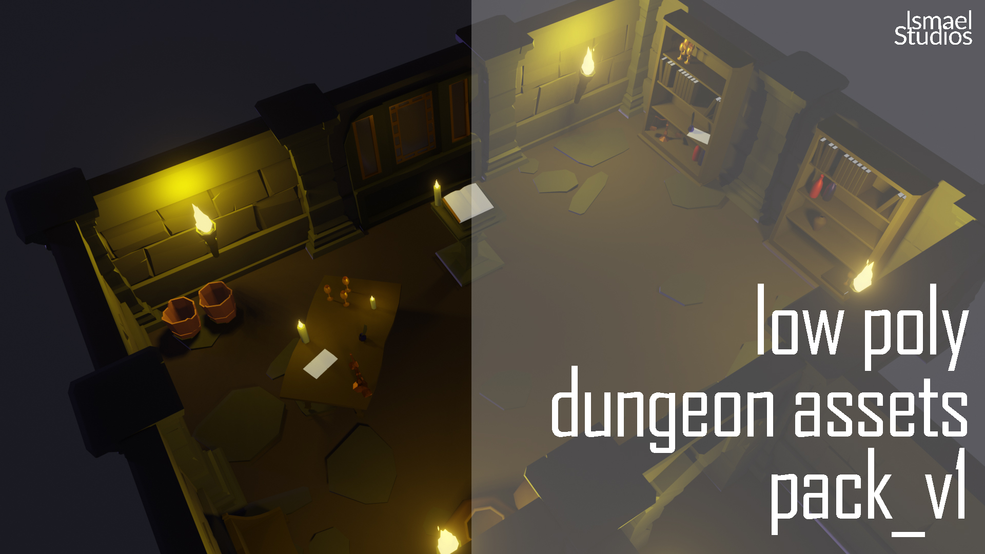 low poly dungeon asset pack v1