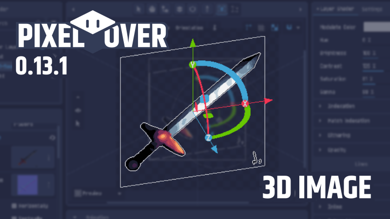 PixelOver 0.13.1 3D Image devlog preview