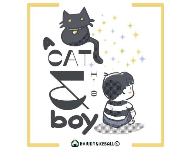 a cat & his boy
