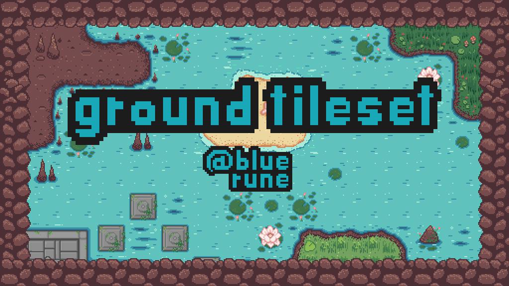 Ground And Water Pixelart 32x32 Tileset By Bluerune Ground And Water Pixelart 32x32 Tileset By Bluerune