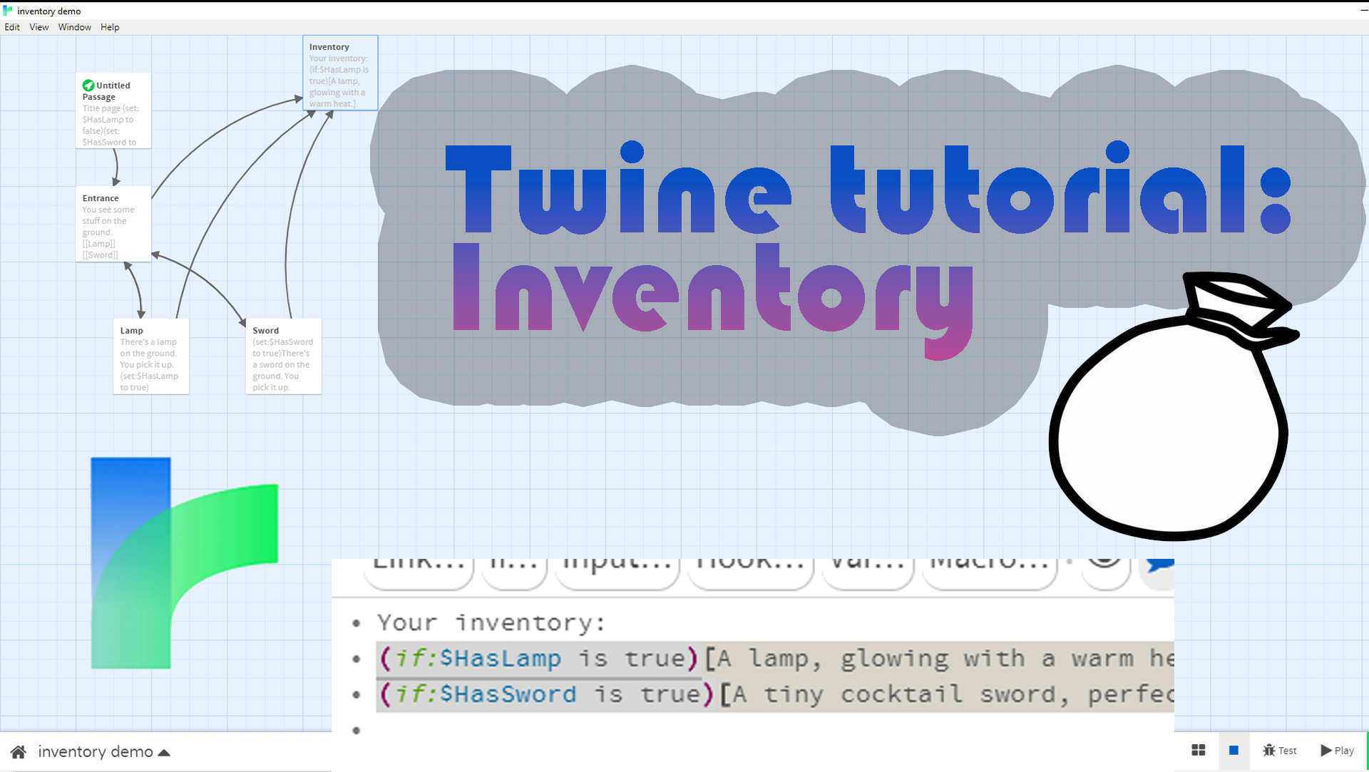 Making an inventory screen in Twine itch.io
