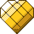 A yellow crystal heart.