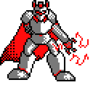 An armored humanoid with red embellishments on its white suit of armor.