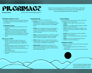 Pilgrimage   - A solo RPG about a long journey in service of a higher power, based on Anna Anthropy's Princess Sword system. 