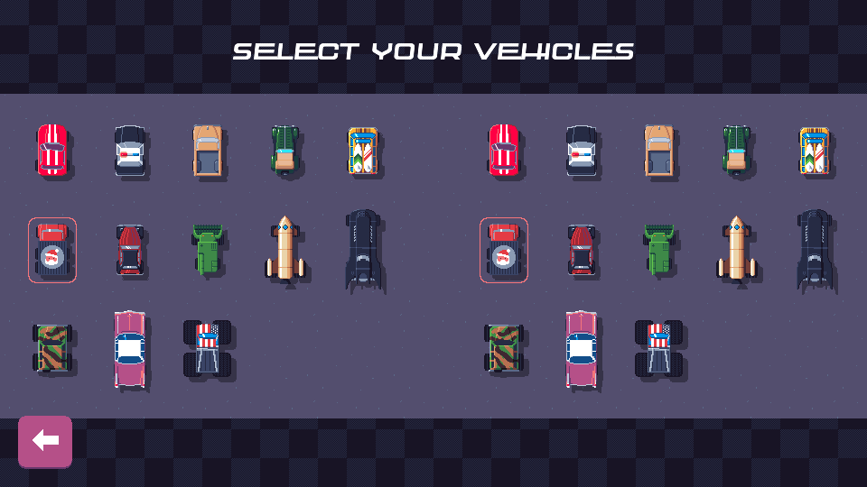 Old vehicle selection screen