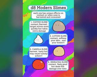 d8 Modern Slimes   - 8 modern fantasy slimes! 