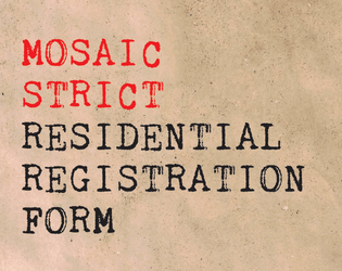 Residential Registration Form  