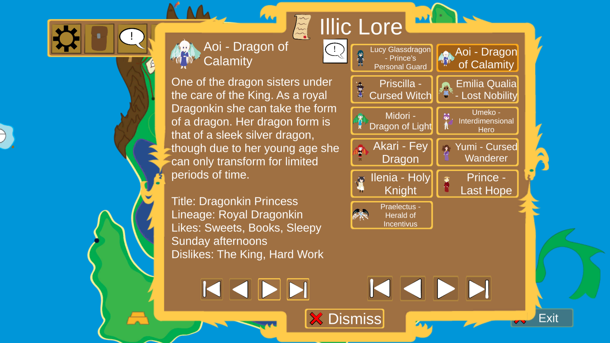 Lord of Illic Lore Menu