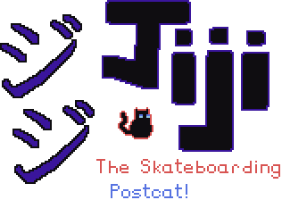 Jiji: The Skateboarding Postcat 🐈‍⬛