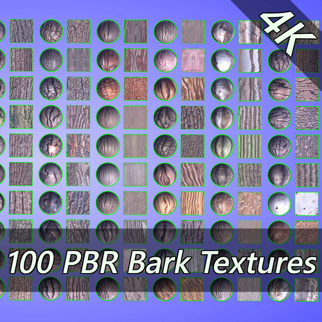 4K PBR Materials: 100 bark materials by CaptainCatSparrow