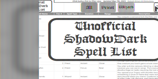 Cover image for Unofficial Shadowdark Spell List