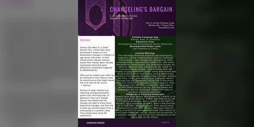 Cover image for Changeling's Bargain - A Metahumans Rising Adventure