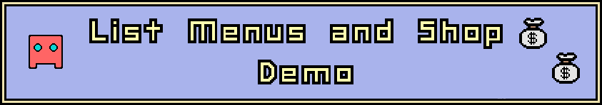 List Menus and Shop Demo