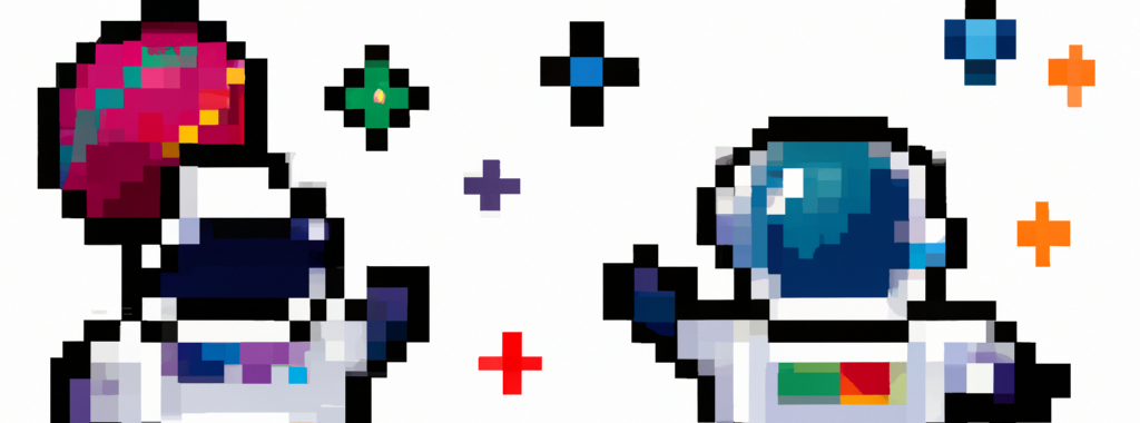 Free little astronaut pixel art poses