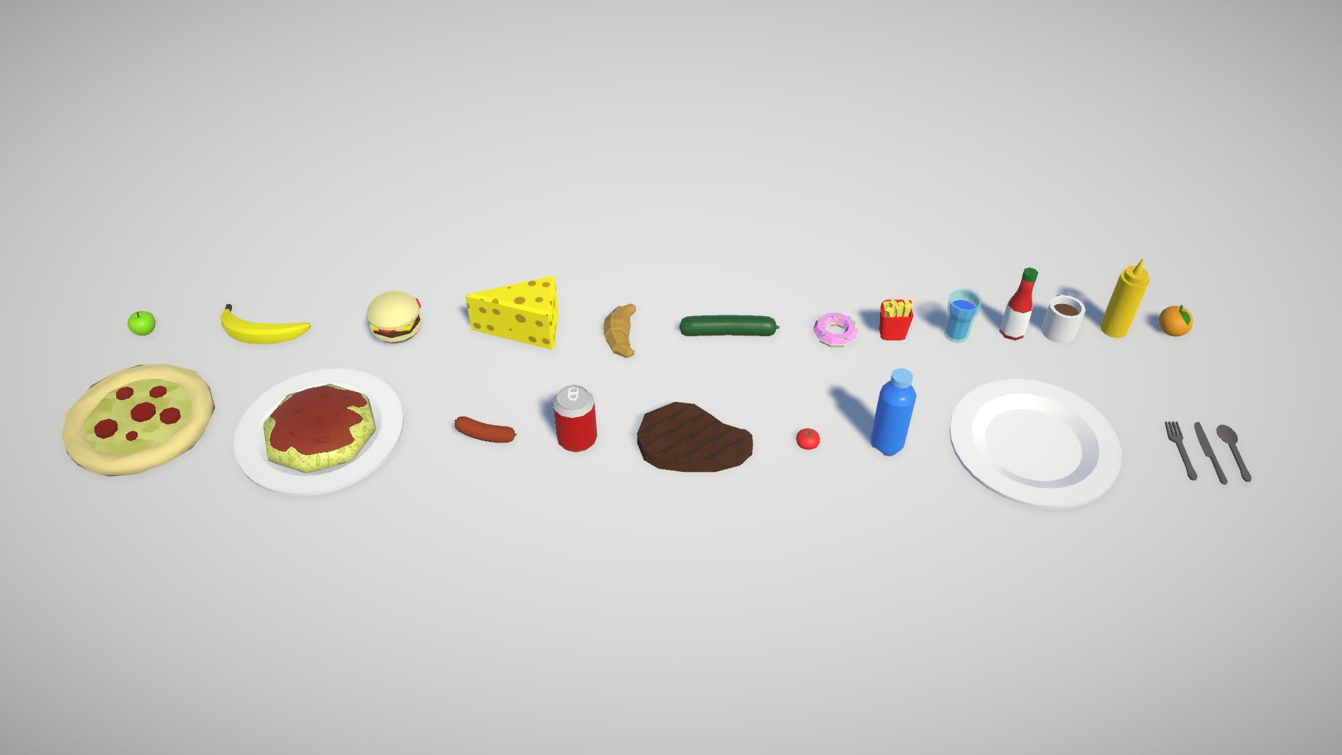 Low poly foods