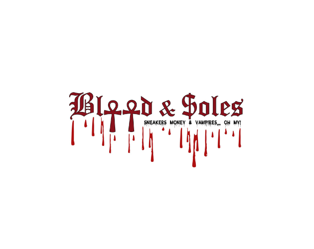 sneakers with blood in the sole