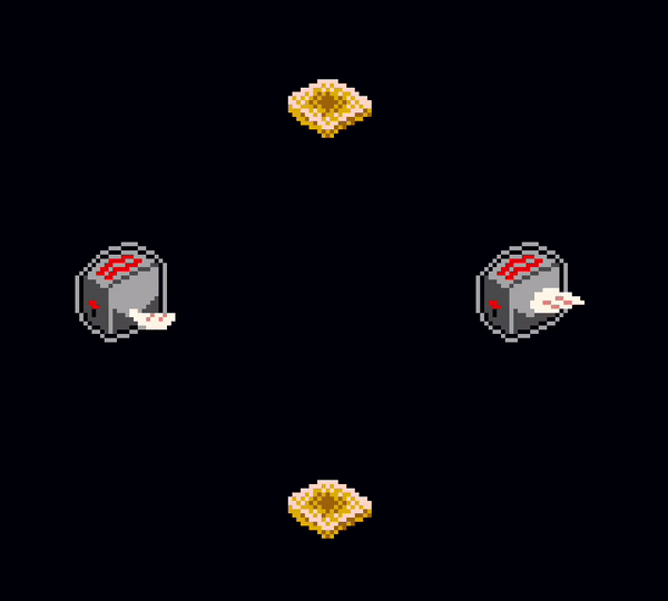 "Flying Toasters" Demake v2.0 (AfterDark Screensaver)