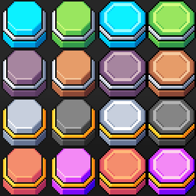 Pixel GUI Buttons pack 3 by BDragon1727