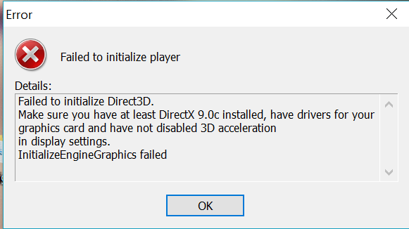 Failed to initialize. Ошибка DIRECTX 11 при запуске игр. Error direct3d. Ошибка директ 3д. Direct device