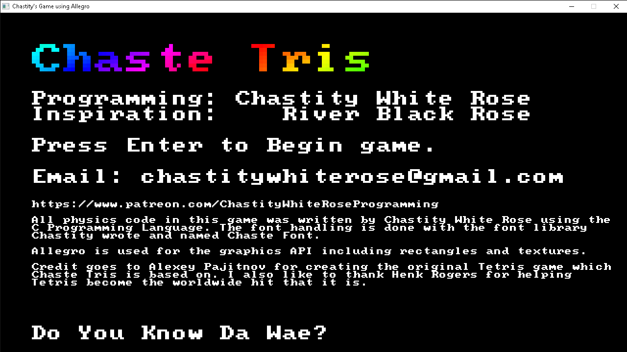 Allegro Chaste Tris