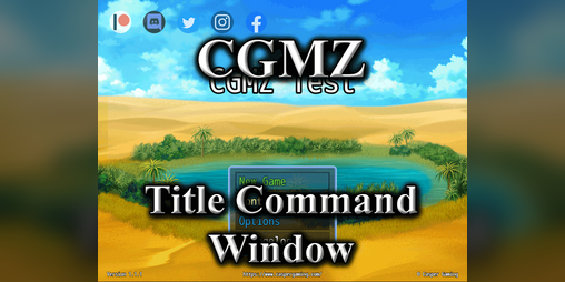 Cover image for [CGMZ] Title Command Window for RPG Maker MZ