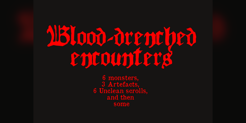 Cover image for Blood-drenched encounters : monsters and more, for MÖRK BORG