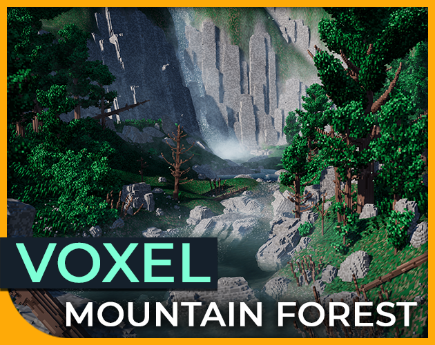 Voxel - Mountain Forest by StarvingFoxStudio