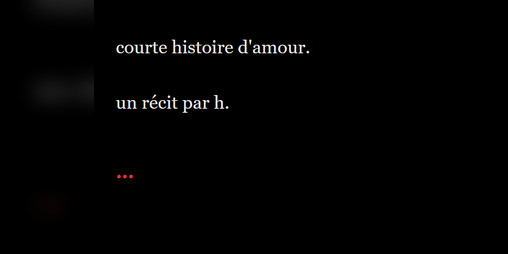 Cover image for courte histoire d'amour.