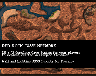 Battle Maps: Red Rock Cave Network for DnD PF2E & other TTRPGs  