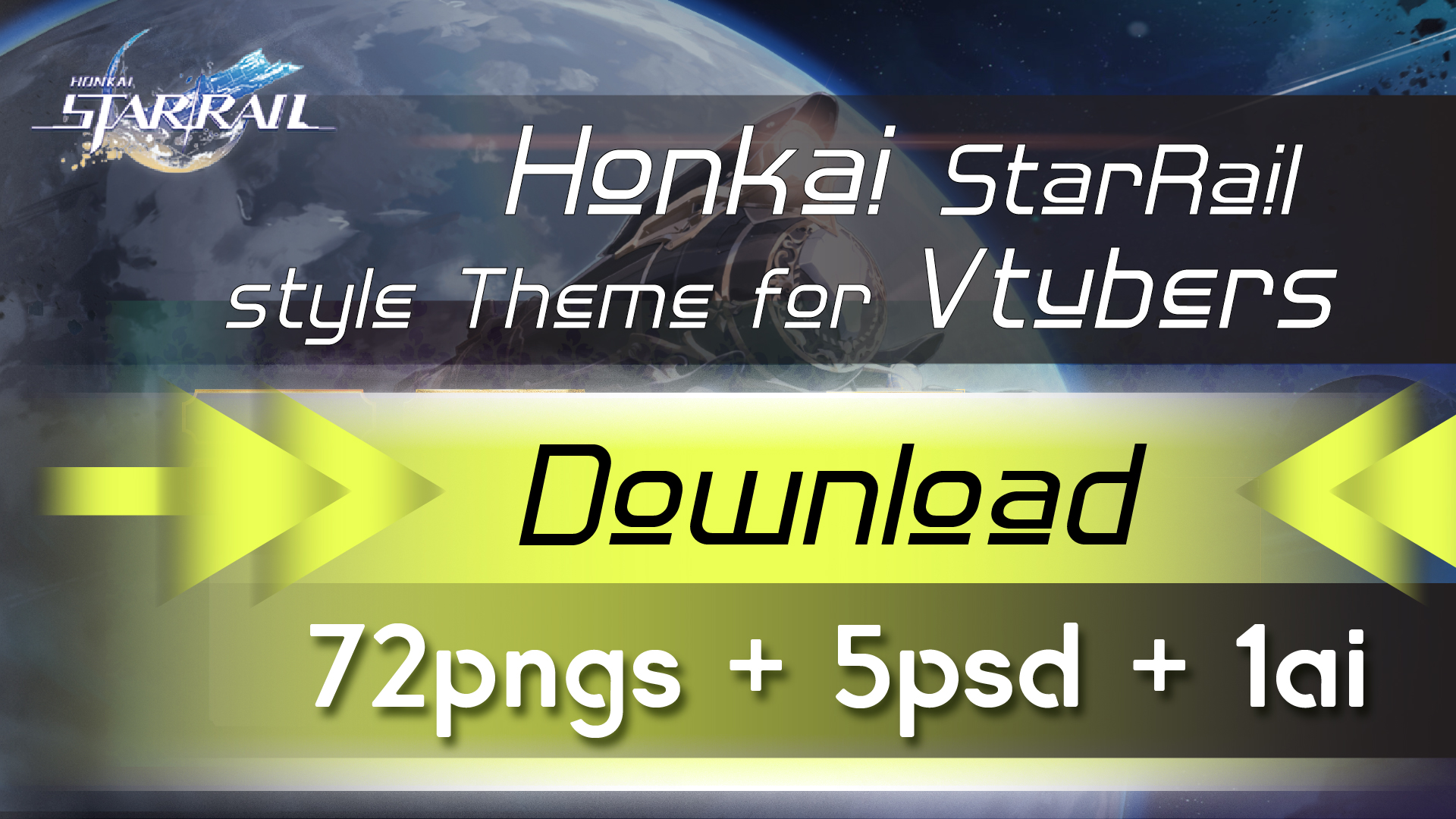 Honkai Star Rail style theme Vtubers streamers asset Twitch Youtube Discord