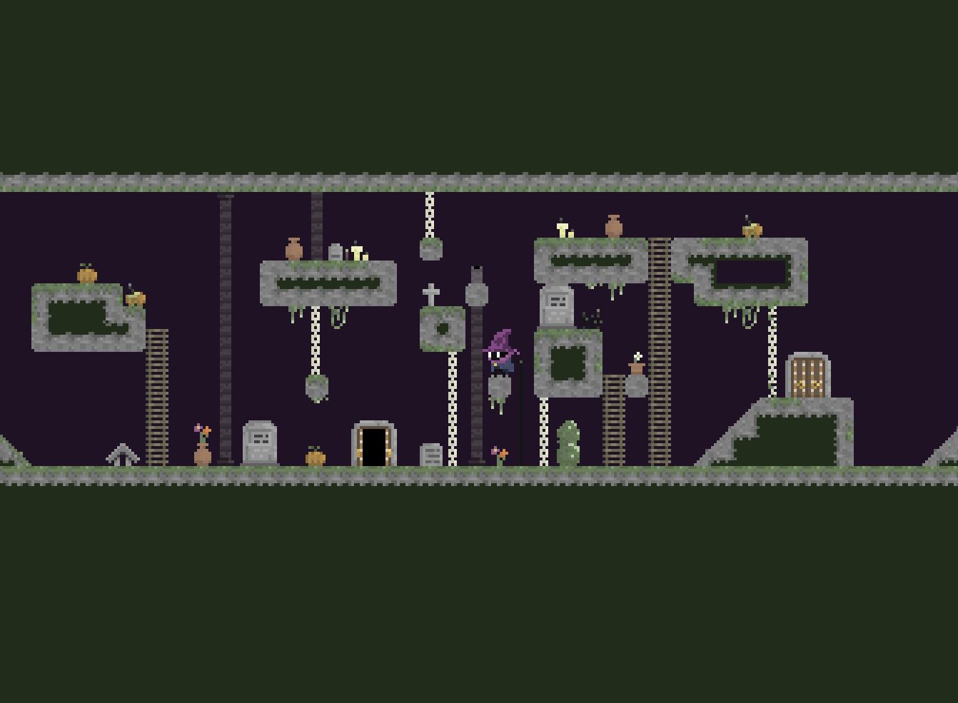 Graveyard Dungeon 8x8 Platform Tileset Game assets