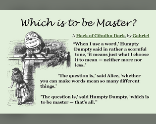 Which is to be Master?  