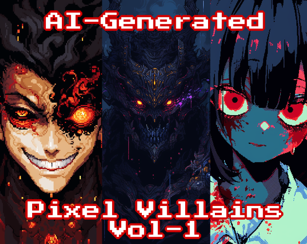AI-Generated Pixel Villains Vol-1