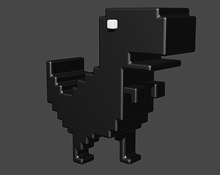 Chrome Dino (3D) Minecraft Skin