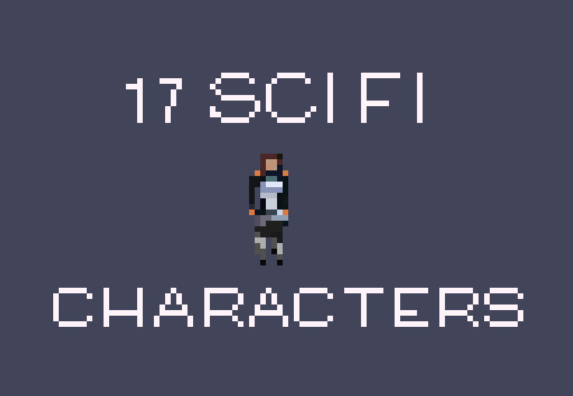 17 sci-fi characters - pixel art