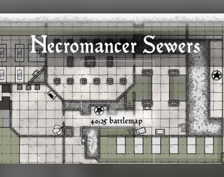 40x25 Battlemap - Necromancer's Sewer Lair  