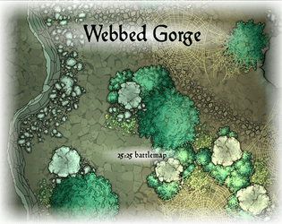 25x25 Battlemap - Webbed Gorge  