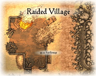 35x20 Battlemap - Raided Village  