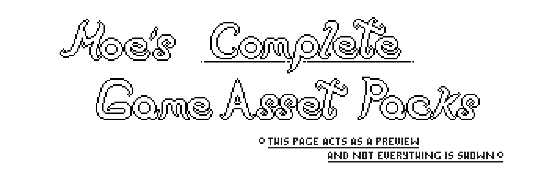 Moe's Complete Game Assets - Pixel art tilesets, characters, animations, music, SFX and more!