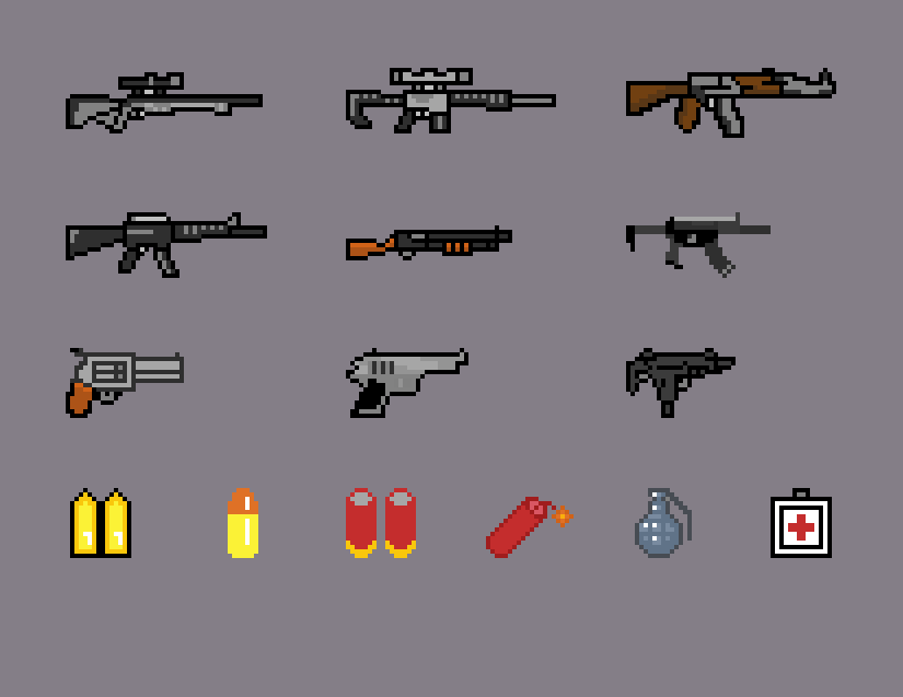 New 2D Pixel Guns and Weapons Asset Pack - itch.io