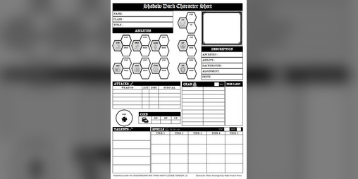 Cover image for ShadowDark Character Sheet
