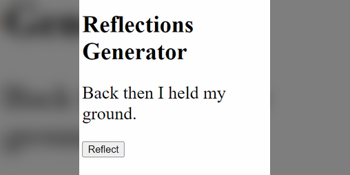 Cover image for Reflection Generator