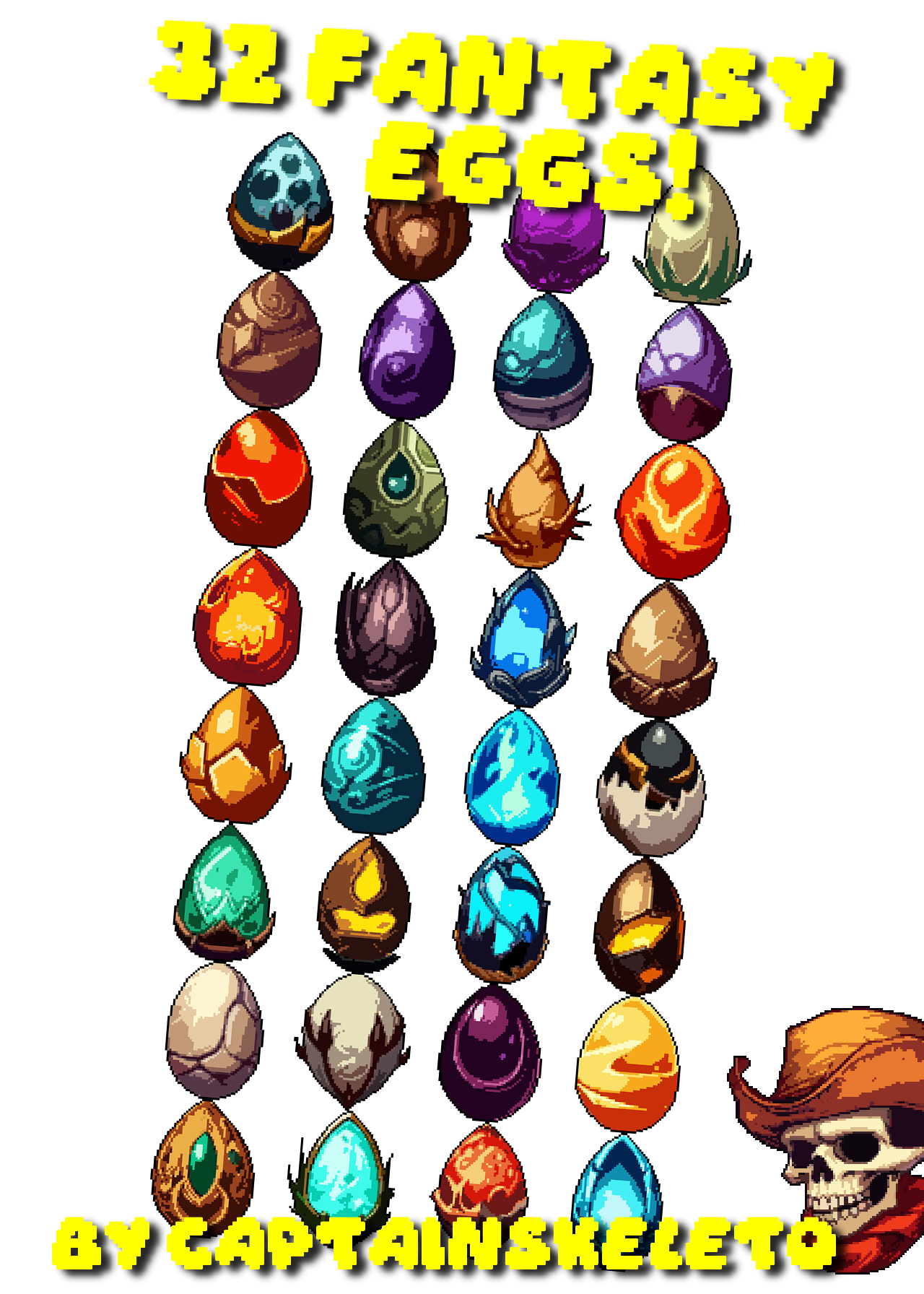 Dragon Eggs Assets - Pixelart   Pixel Art Sprite Pack For Rpg Fantasy 