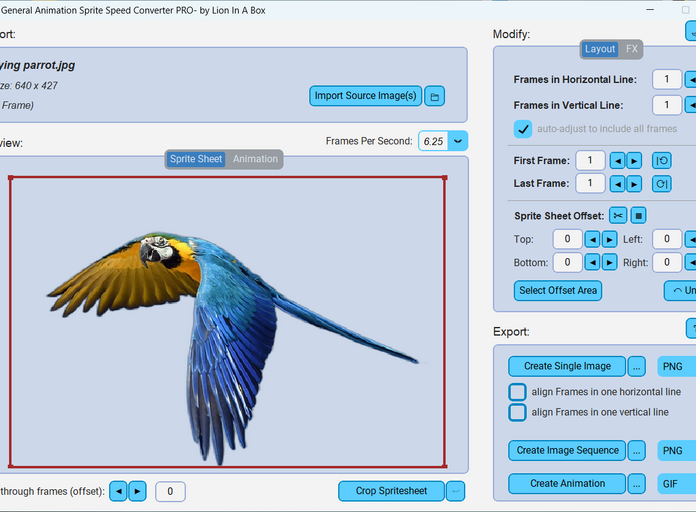 G.A.S.: Animation Sprite Converter & Creator - Sprite Sheet, GIF, MP4, PNG,  WEBP, APNG and more by Lion In A Box Games