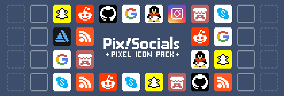 Pix!Socials - Pixelart Social Icon Set -