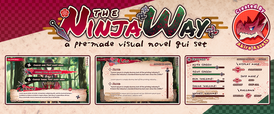 Ninja Way: a pre-made visual novel GUI Set